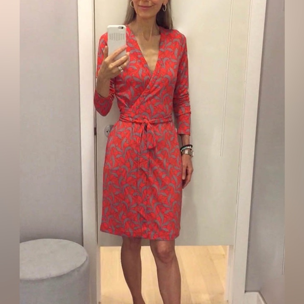 Ann Taylor Coral Pink Wrap Dress